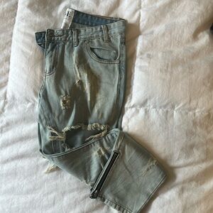 EUC, ONE teaspoon Trashed Free Birds Denim, sz 28